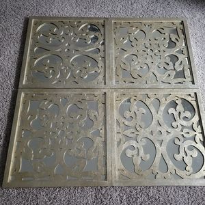 Set of 4 Z Gallerie mirrors gold color